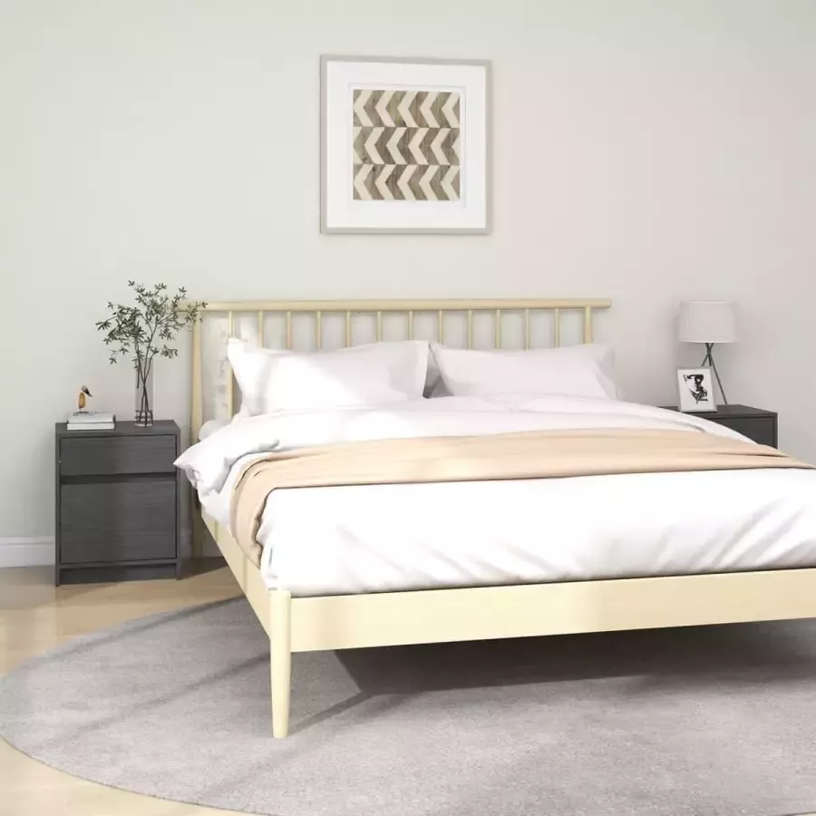 Furniture Limited Nachtkastjes 2 st 40x31x50 cm massief grenenhout grijs