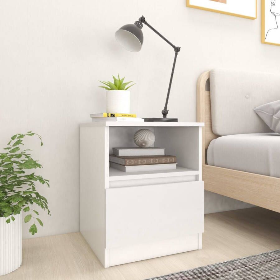 Furniture Limited Nachtkastjes 2 st 40x40x50 cm bewerkt hout wit