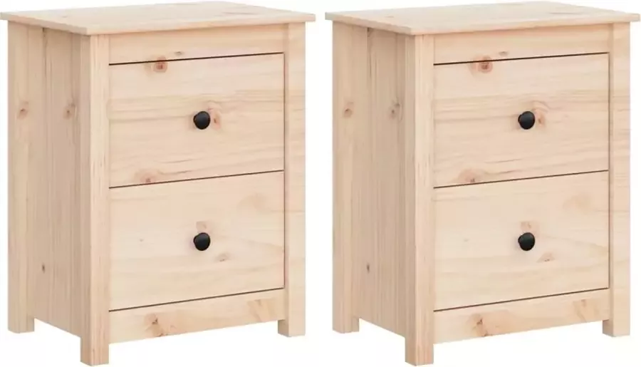 Furniture Limited Nachtkastjes 2 st 50x35x61 5 cm massief grenenhout