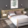 Furniture Limited Nachtkastjes 2 st wandgemonteerd wit en sonoma eikenkleurig - Thumbnail 1