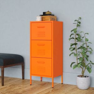 Furniture Limited Opbergkast 42 5x35x101 5 cm staal oranje