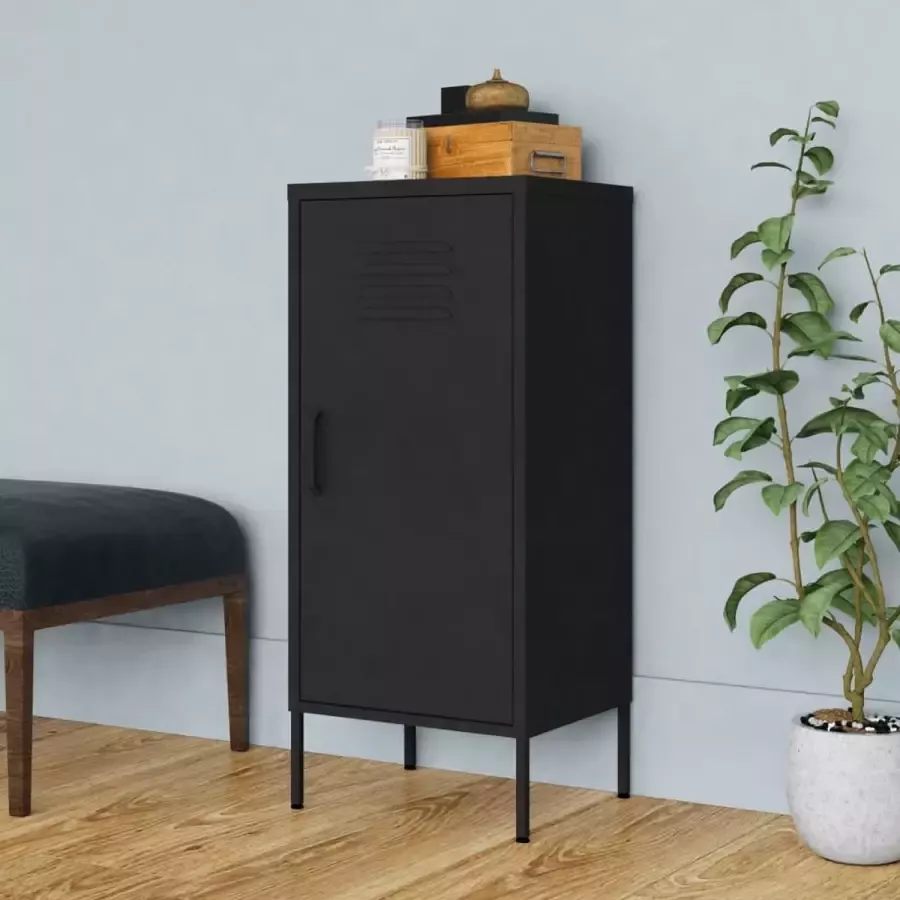 Furniture Limited Opbergkast 42 5x35x101 5 cm staal zwart