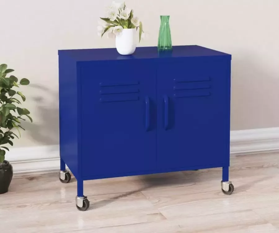 Furniture Limited Opbergkast 60x35x56 cm staal marineblauw