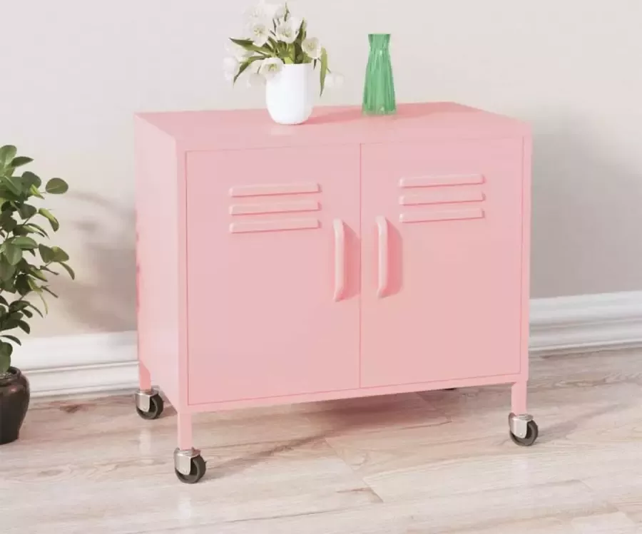 Furniture Limited Opbergkast 60x35x56 cm staal roze