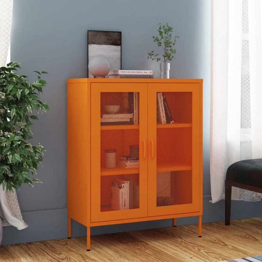 Furniture Limited Opbergkast 80x35x101 5 cm staal oranje