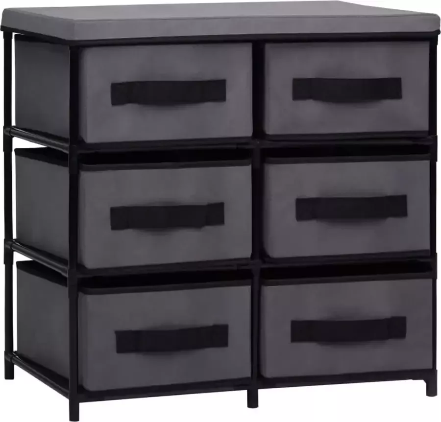 Furniture Limited Opbergkast met 6 lades 55x29x55 cm staal grijs