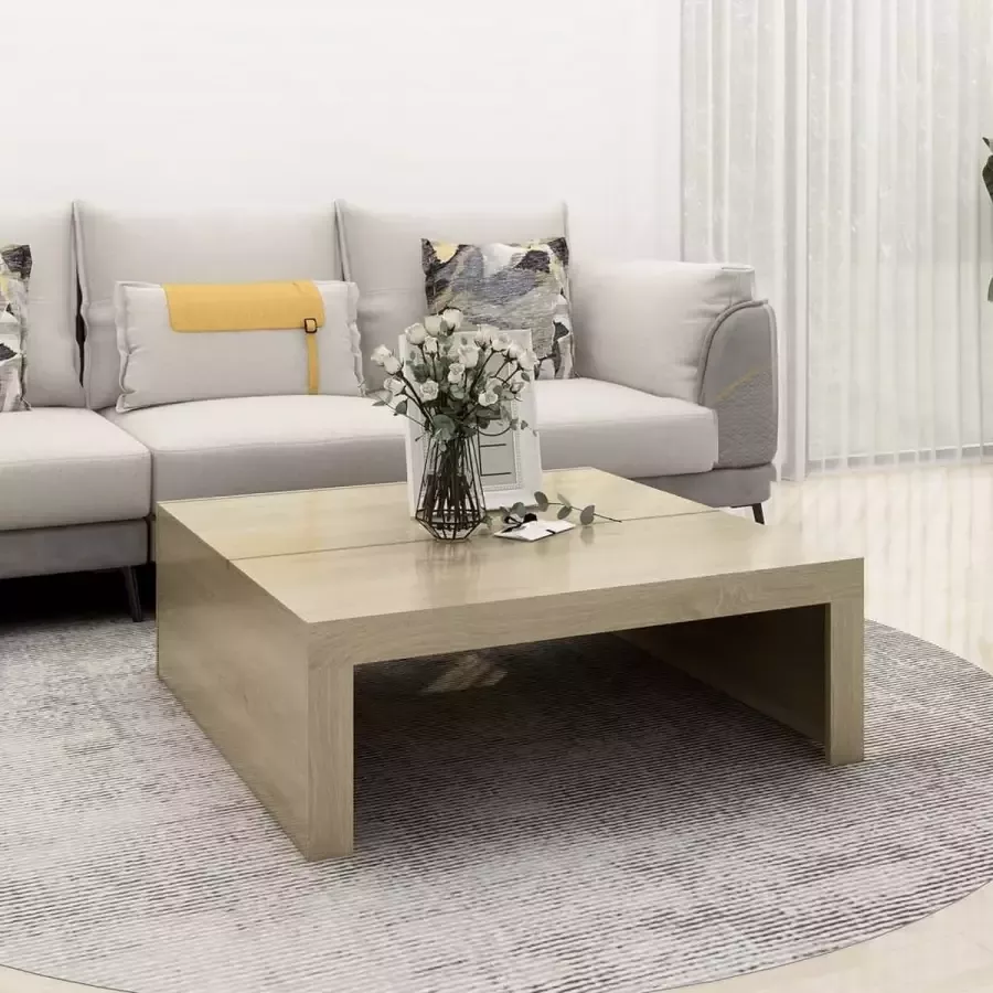 Furniture Limited Salontafel 100x100x35 cm spaanplaat sonoma eikenkleurig