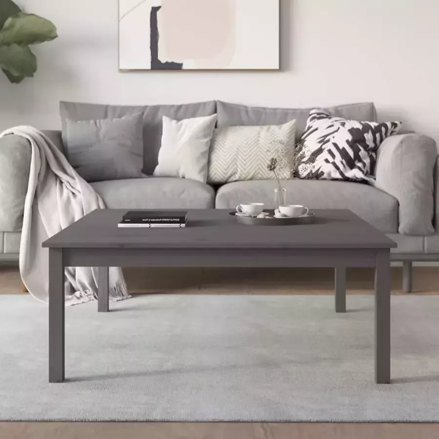 Furniture Limited Salontafel 100x100x40 cm massief grenenhout grijs