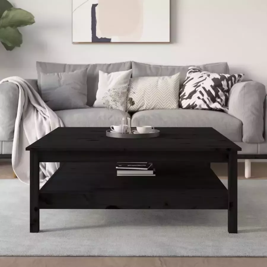 Furniture Limited Salontafel 100x100x40 cm massief grenenhout zwart