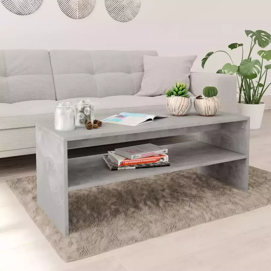 Furniture Limited Salontafel 100x40x40 cm bewerkt hout betongrijs