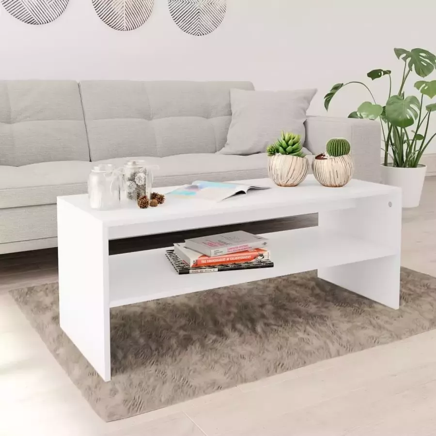 Furniture Limited Salontafel 100x40x40 cm bewerkt hout wit