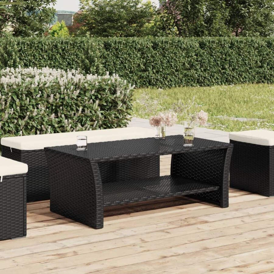 Furniture Limited Salontafel 100x50x40 cm poly rattan zwart