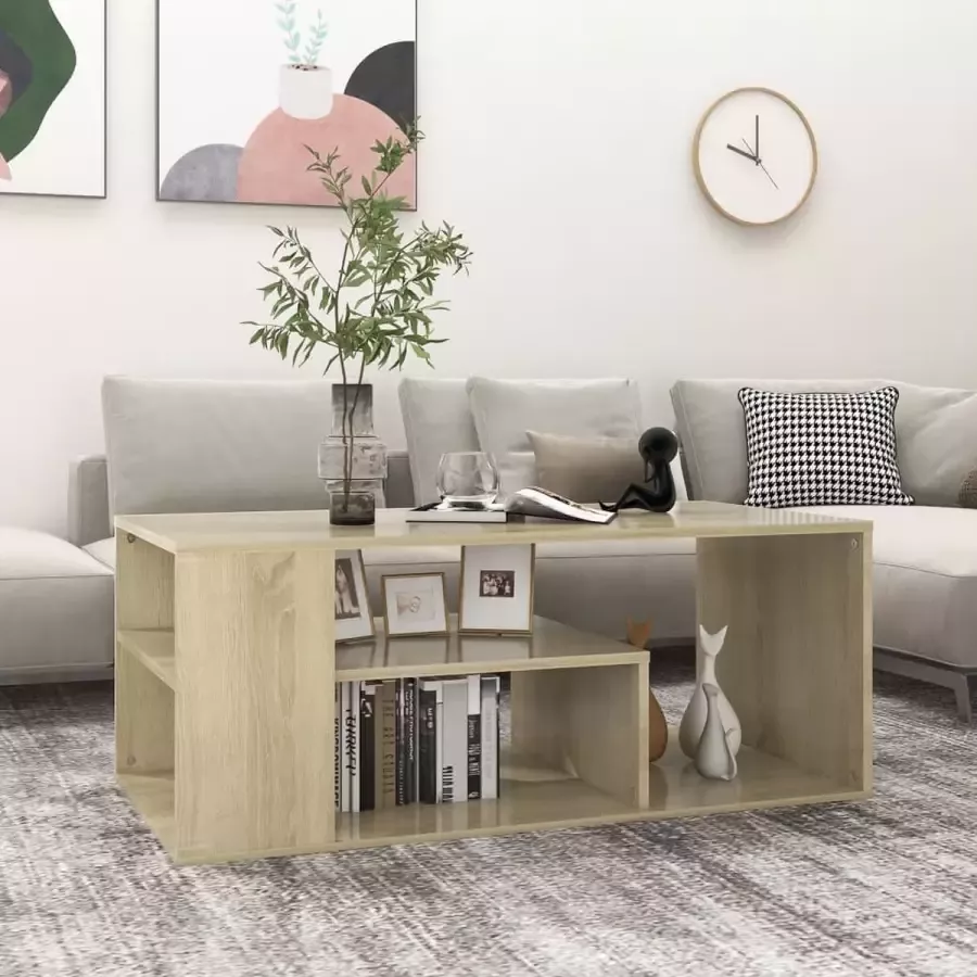 Furniture Limited Salontafel 100x50x40 cm spaanplaat sonoma eikenkleurig