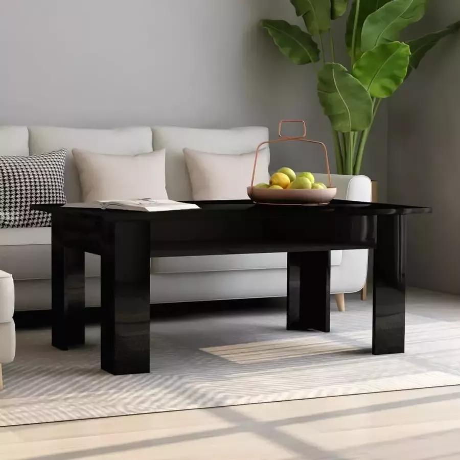 Furniture Limited Salontafel 100x60x42 cm bewerkt hout hoogglans zwart