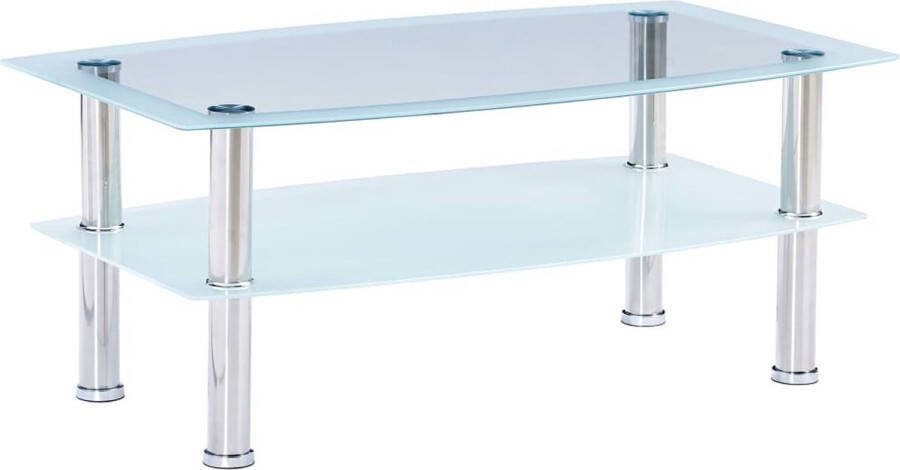 Furniture Limited Salontafel 100x60x42 cm gehard glas wit