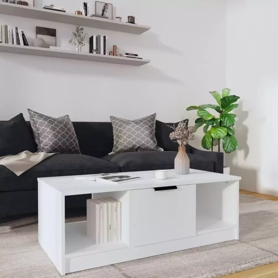 Furniture Limited Salontafel 102x50x36 cm bewerkt hout wit