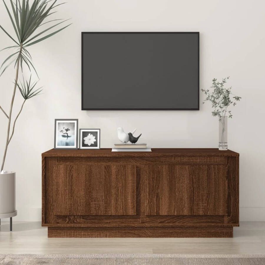 Furniture Limited Salontafel 102x50x44 cm bewerkt hout bruineikenkleurig