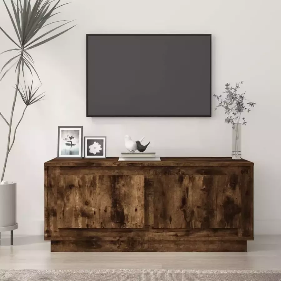 Furniture Limited Salontafel 102x50x44 cm bewerkt hout gerookt eikenkleurig