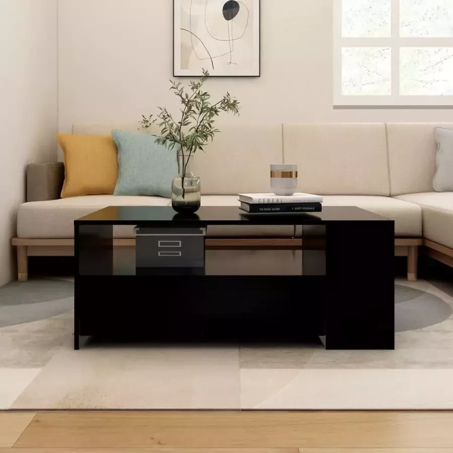 Furniture Limited Salontafel 102x50x45 cm bewerkt hout zwart