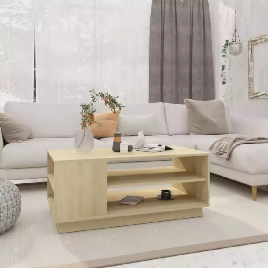 Furniture Limited Salontafel 102x55x43 cm spaanplaat sonoma eikenkleurig