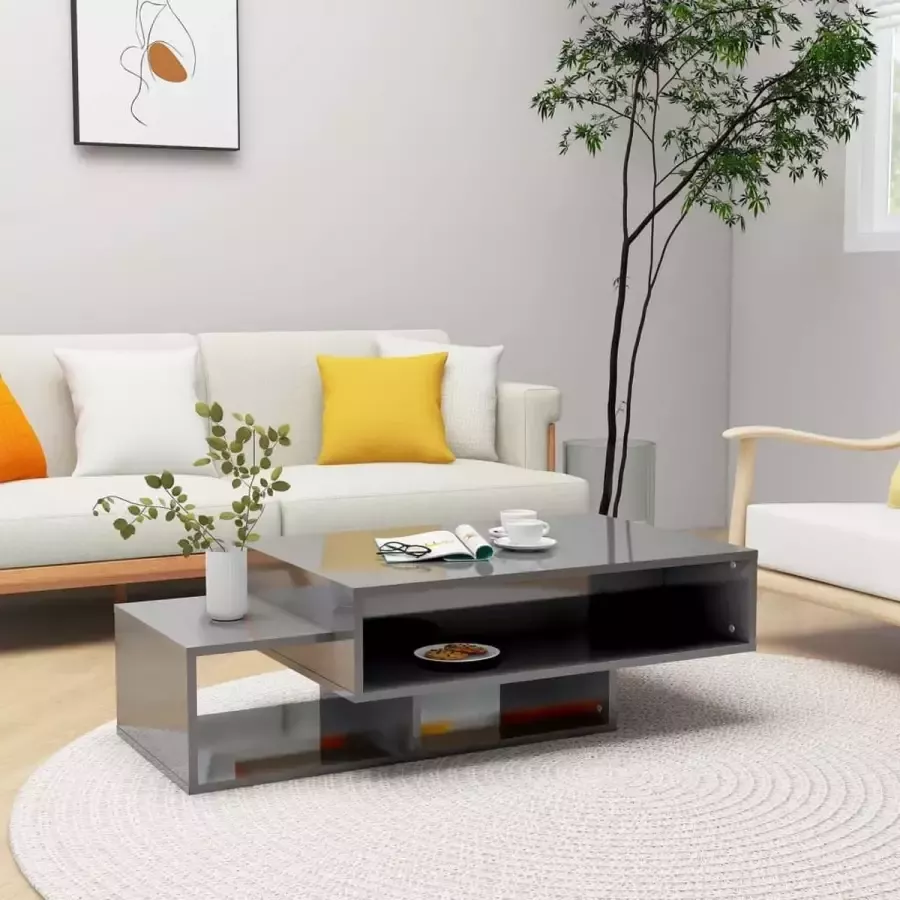Furniture Limited Salontafel 105x55x32 cm spaanplaat hoogglans grijs