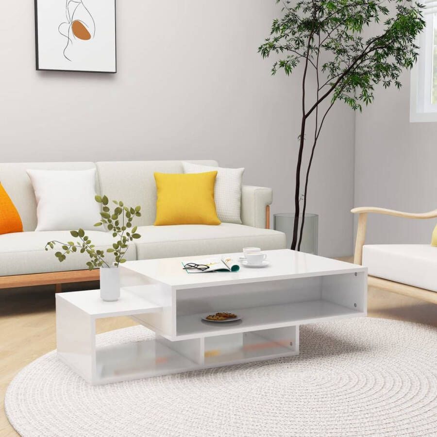 Furniture Limited Salontafel 105x55x32 cm spaanplaat hoogglans wit