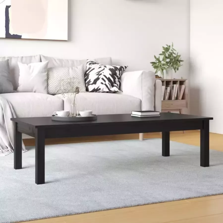 Furniture Limited Salontafel 110x50x30 cm massief grenenhout zwart