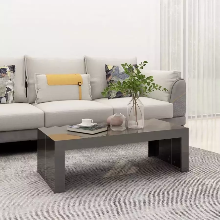 Furniture Limited Salontafel 110x50x35 cm spaanplaat hoogglans grijs