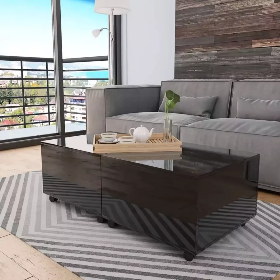 Furniture Limited Salontafel 120x60x35 cm hoogglans zwart