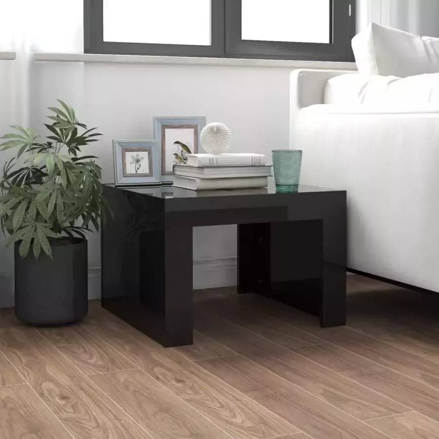 Furniture Limited Salontafel 50x50x35 cm spaanplaat hoogglans zwart