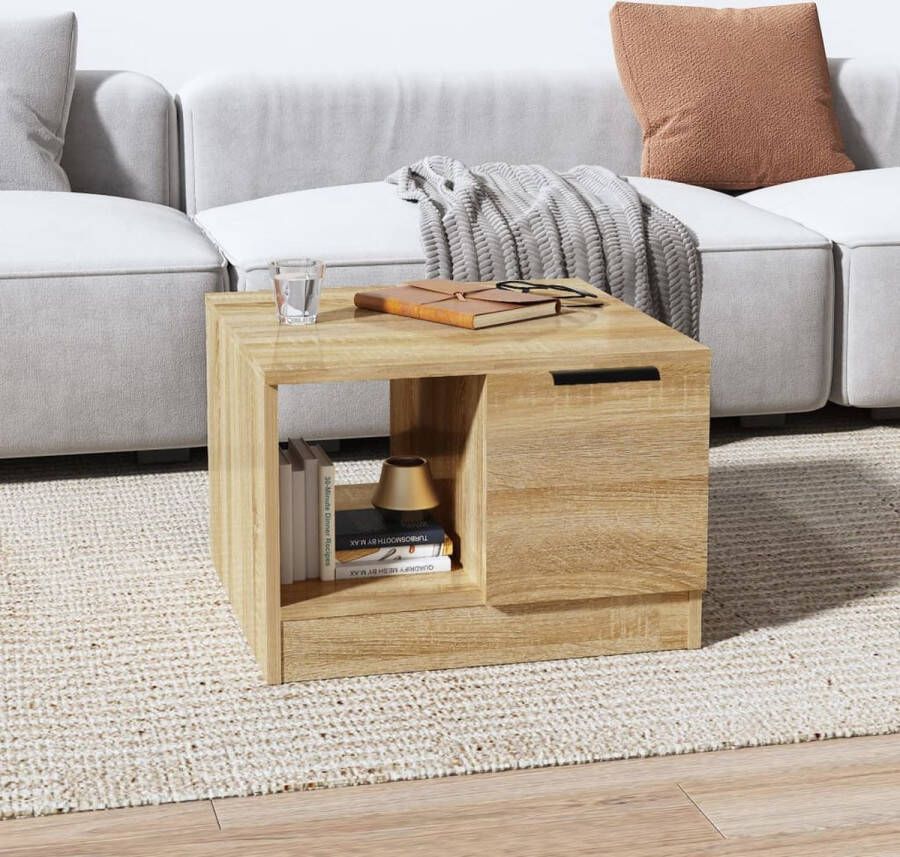 Furniture Limited Salontafel 50x50x36 cm bewerkt hout sonoma eikenkleurig