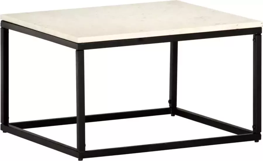 Furniture Limited Salontafel 60x60x35 cm echt steen met marmeren textuur wit