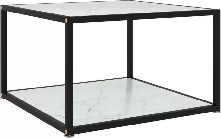 Furniture Limited Salontafel 60x60x35 cm gehard glas wit