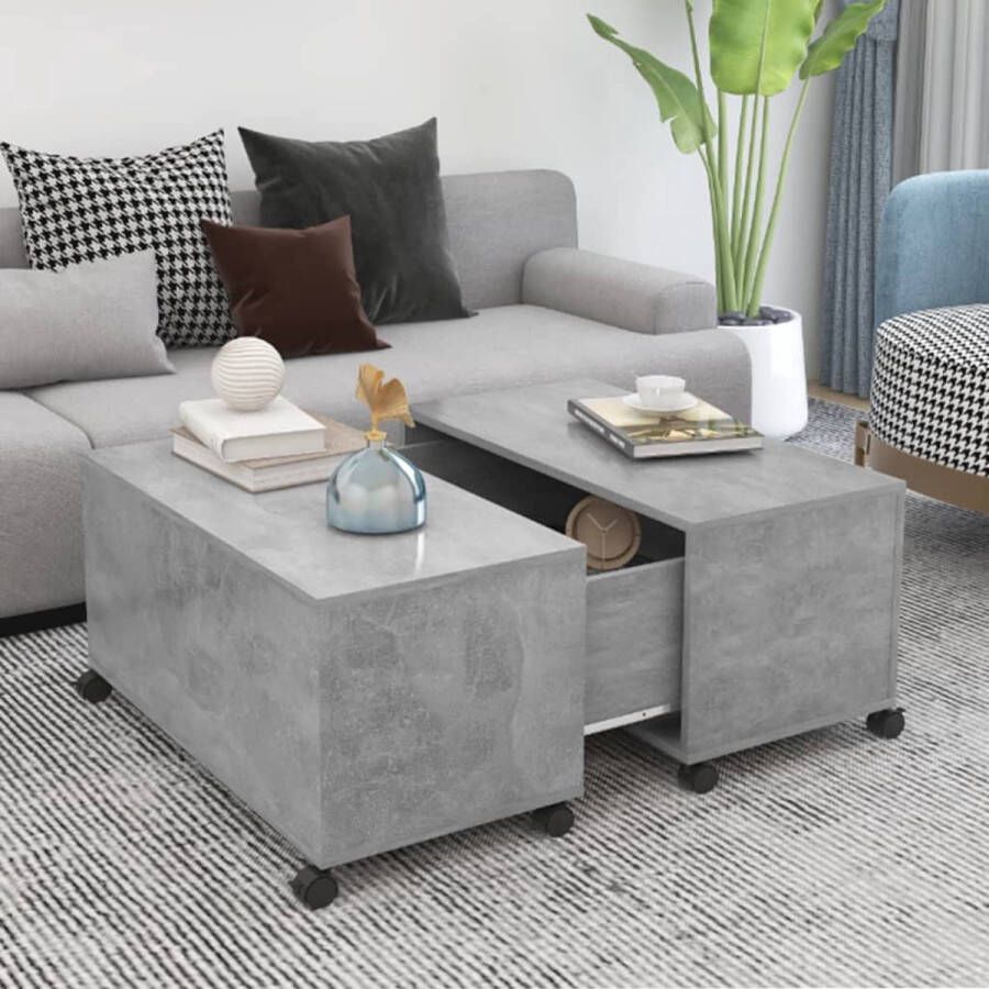 Furniture Limited Salontafel 75x75x38 cm spaanplaat betongrijs