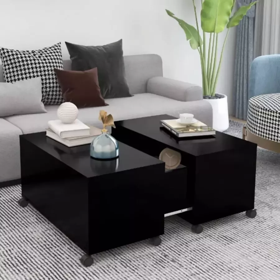 Furniture Limited Salontafel 75x75x38 cm spaanplaat zwart