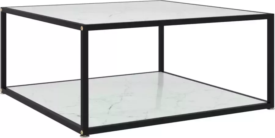 Furniture Limited Salontafel 80x80x35 cm gehard glas wit
