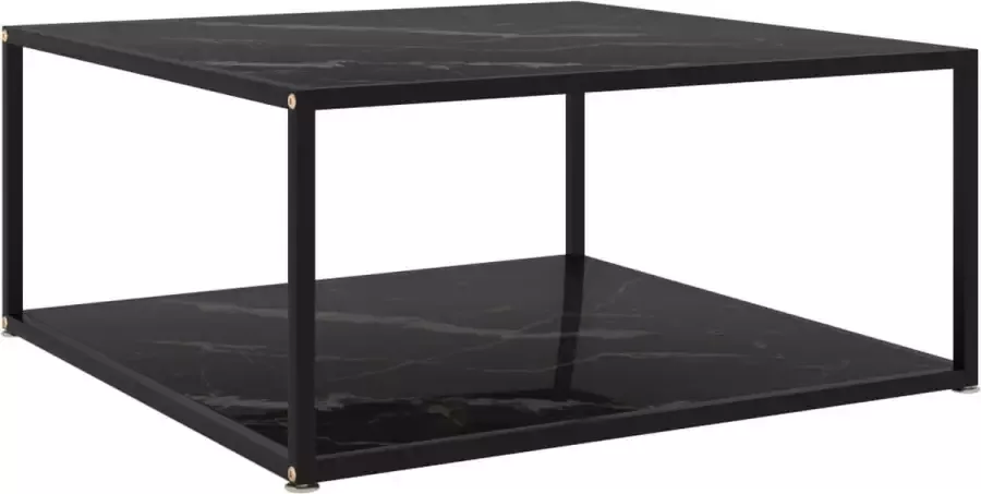 Furniture Limited Salontafel 80x80x35 cm gehard glas zwart