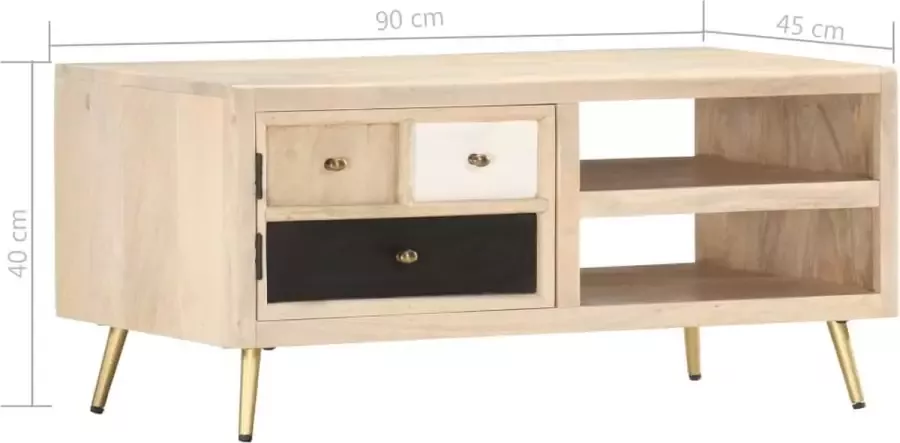Furniture Limited Salontafel 90x45x40 cm massief mangohout