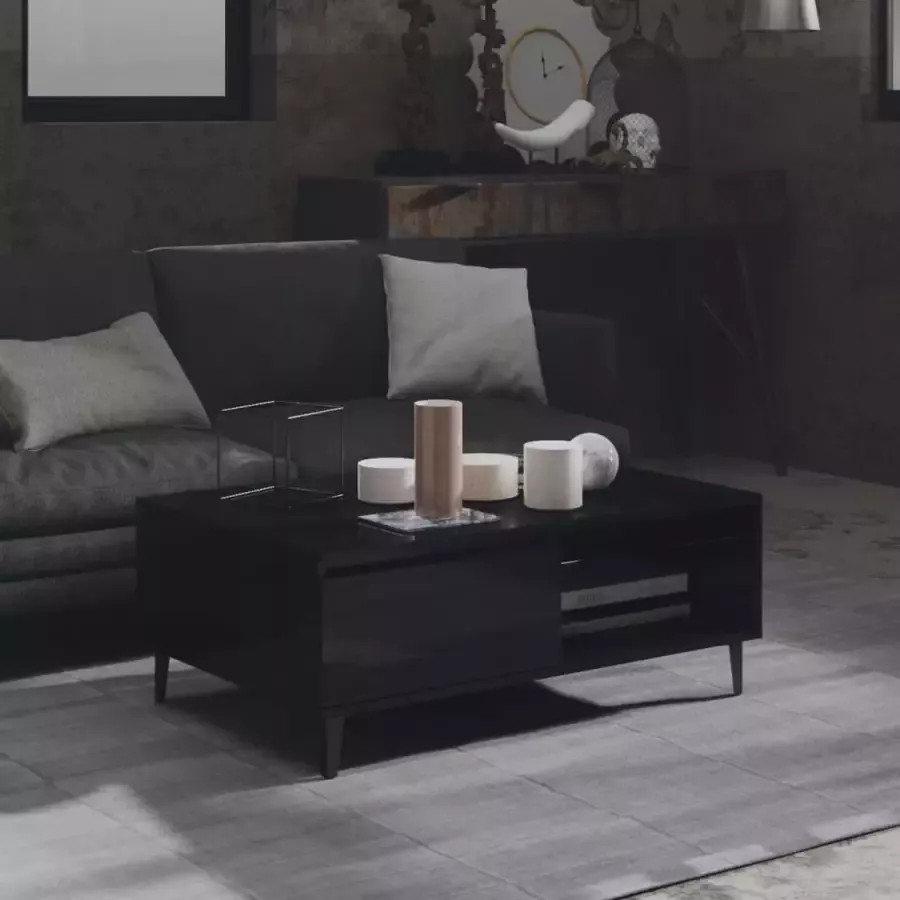 Furniture Limited Salontafel 90x60x35 cm spaanplaat hoogglans zwart