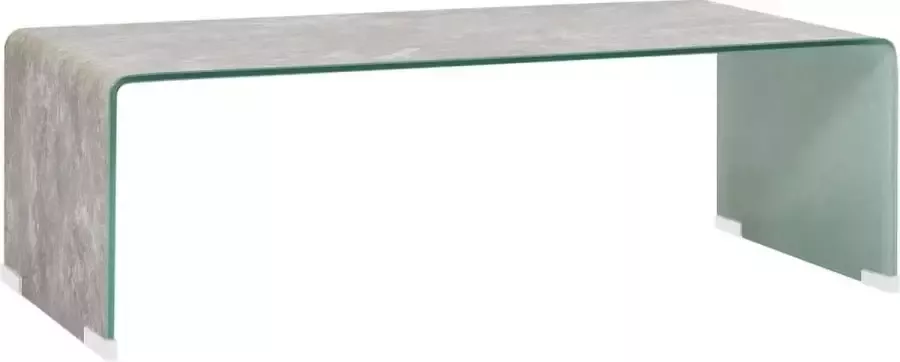 Furniture Limited Salontafel 98x45x31 cm gehard glas marmer bruin