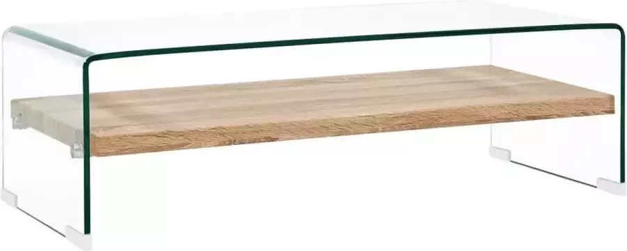 Furniture Limited Salontafel 98x45x31 cm gehard glas transparant