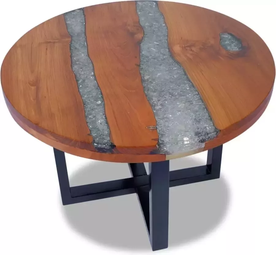 Furniture Limited Salontafel massief teakhout hars 60 cm