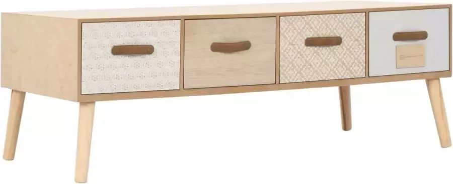 Furniture Limited Salontafel met 4 lades 110x50x40 cm massief grenenhout