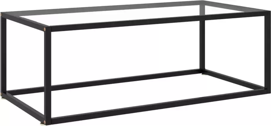 Furniture Limited Salontafel met gehard glas 100x50x35 cm zwart