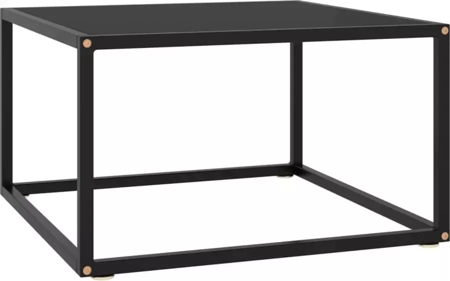 Furniture Limited Salontafel met zwart glas 60x60x35 cm zwart