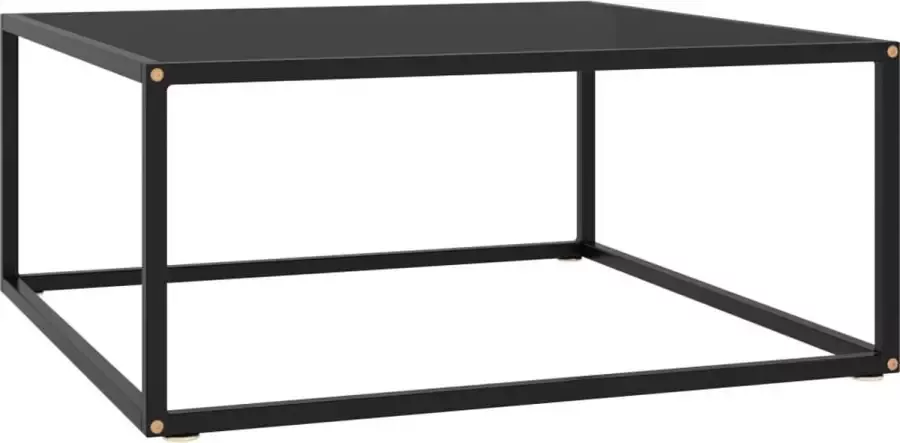 Furniture Limited Salontafel met zwart glas 80x80x35 cm zwart