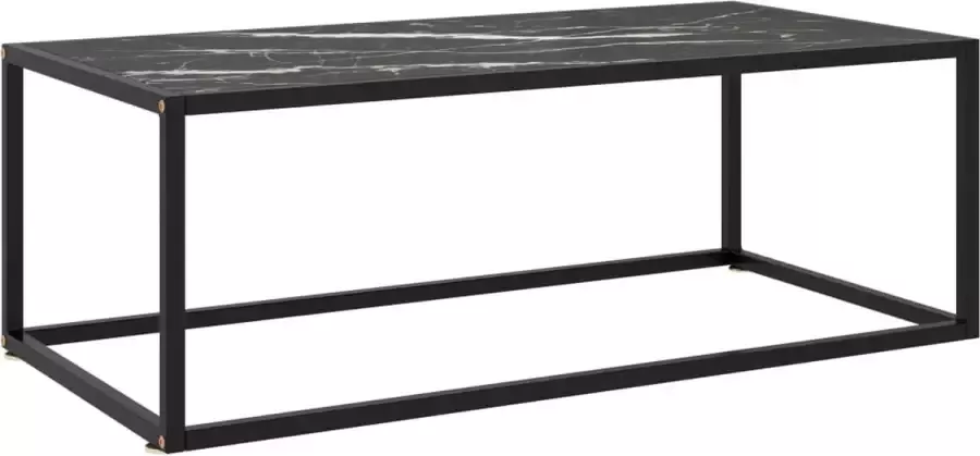 Furniture Limited Salontafel met zwart marmerglas 100x50x35 cm zwart