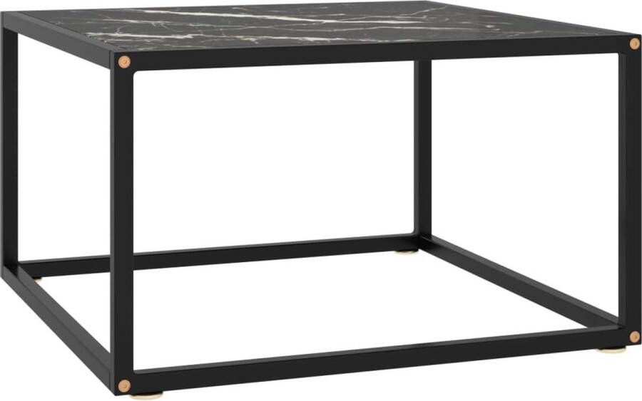 Furniture Limited Salontafel met zwart marmerglas 60x60x35 cm zwart