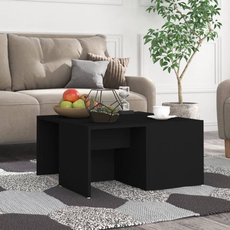 Furniture Limited Salontafels 4 st 33x33x33 cm spaanplaat zwart