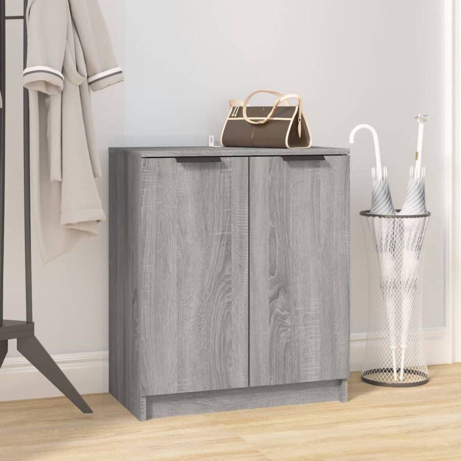 Furniture Limited Schoenenkast 59x35x70 cm bewerkt hout grijs sonoma eikenkleurig